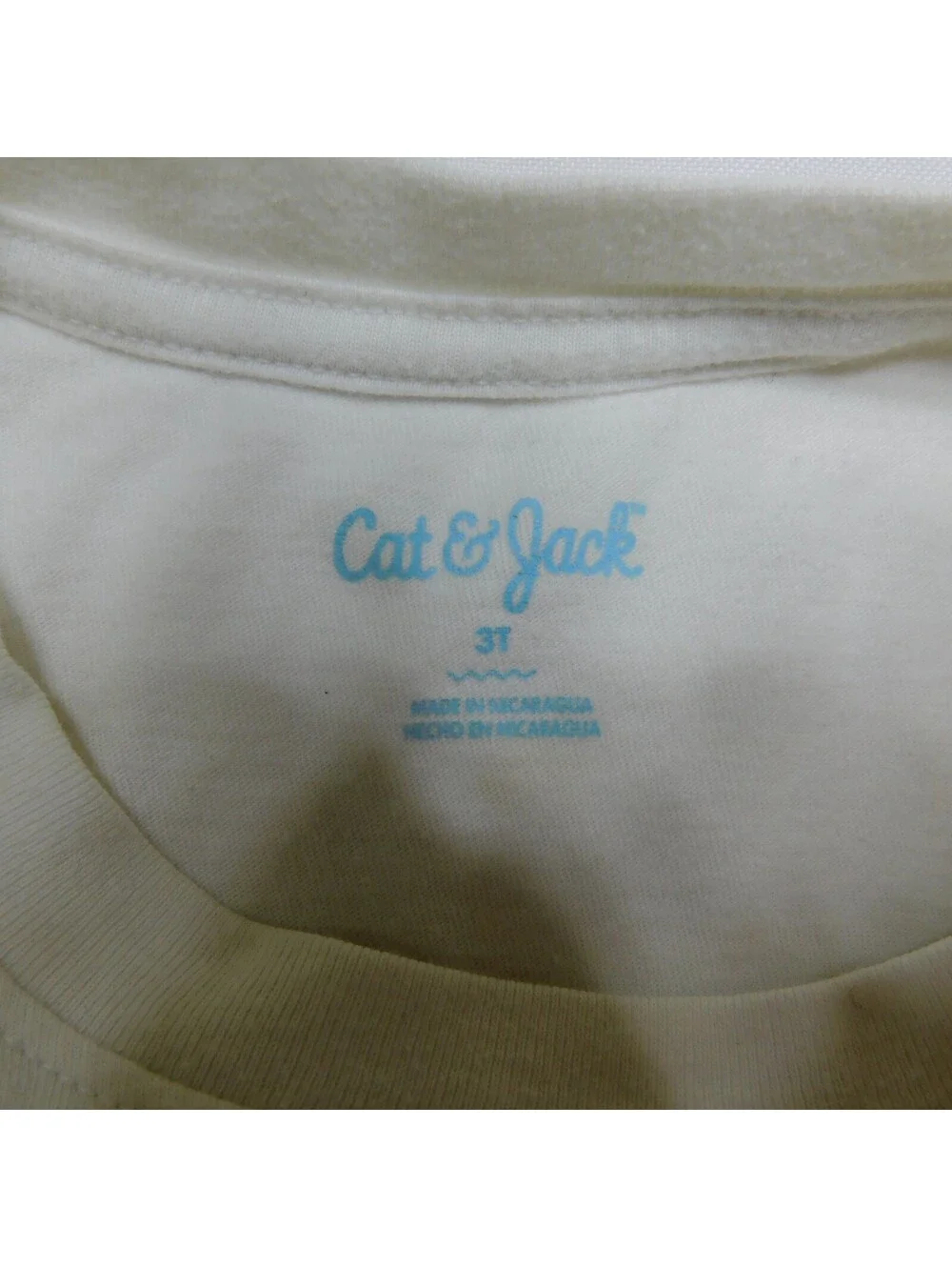 Cat & Jack Boys T Shirt 3T Cream Skateboard Dinosaur Rainbow City Graphic Tee